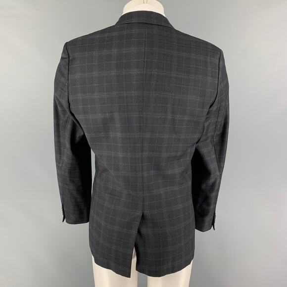 HUGO by HUGO BOSS Size 38 Grey Brown Plaid Virgin Wool Sport Coat - Picture 3 of 7